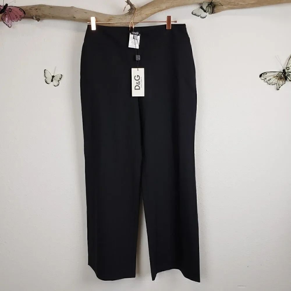 Dolce & Gabbana wide leg black slacks new